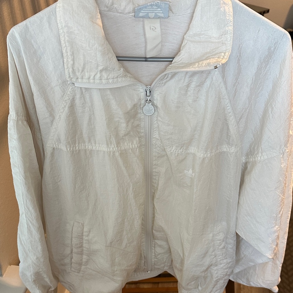 Adidas Women's Cream Vintage Windbreaker